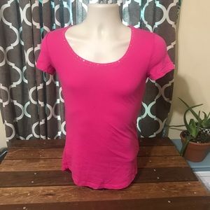 Victoria Secret Rhinestone collar T Shirt